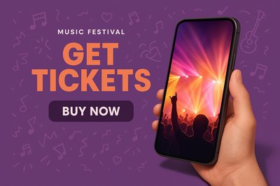 Exciting Music Festival Ticket Advertisement Design