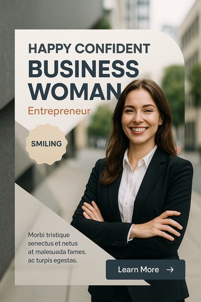Confident Business Woman Smiling Outdoors