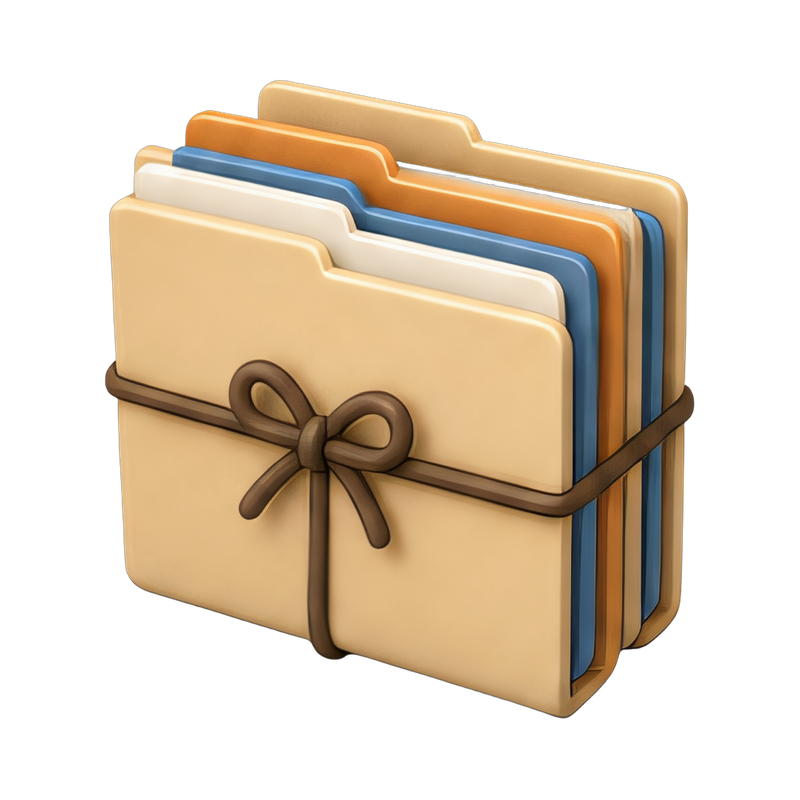 tied case file folders