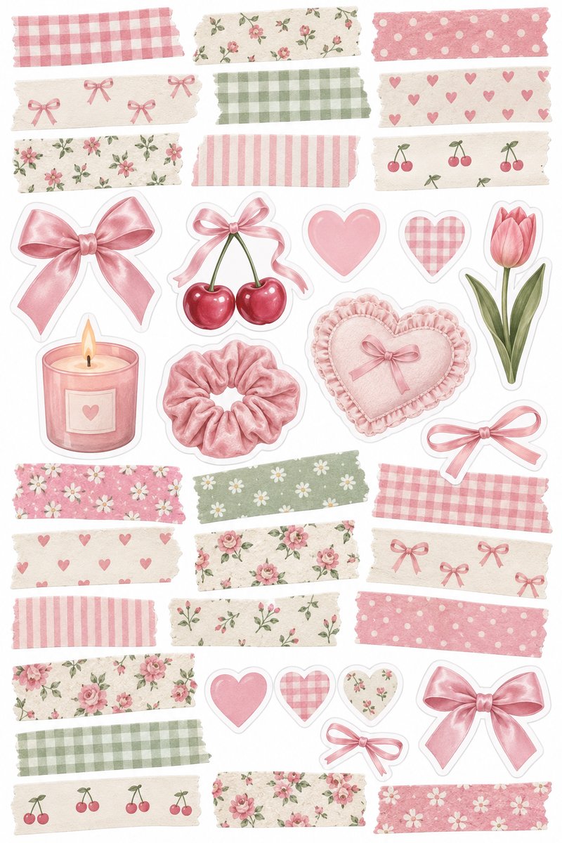 Colorful washi tape and sticker pack