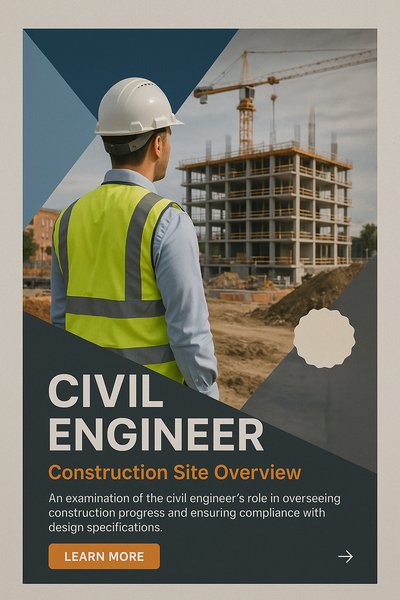Civil Engineer Overseeing Construction Site Progress