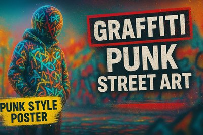 Vibrant Punk Style Graffiti Street Art Poster