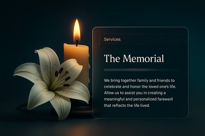 Elegant Lily and Candle for Memorial Service