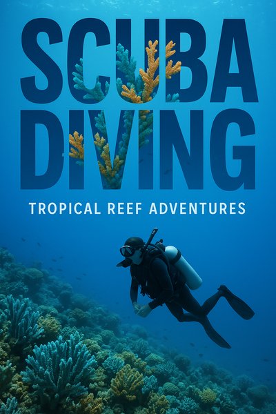 Underwater Scuba Diving Adventure Poster with Colorful Coral