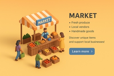 Miniature Market Scene with Vibrant Colors and Details