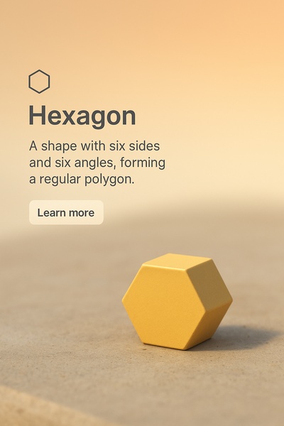 Minimalist 3D Hexagon Design with Gradient Background