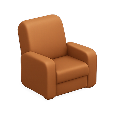 Stylish Modern Armchair in Warm Leather Finish