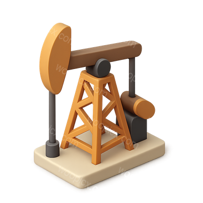 3D Icon of an Oil Derrick in Isometric View