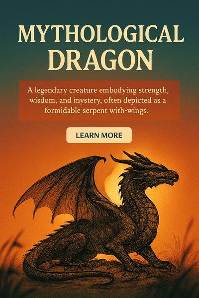 Mythological Dragon Graphic Featuring Strength and Wisdom