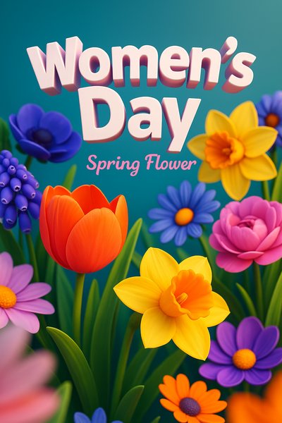 Vibrant Spring Flowers for Women's Day Celebration
