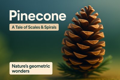 3D Illustration of a Pinecone with Text Elements