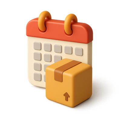Colorful 3D Calendar and Package Icon Design