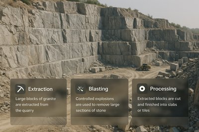 Stylish Granite Quarry Design with Informative Blocks