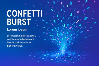 Vibrant Confetti Burst Design with Gradient Background