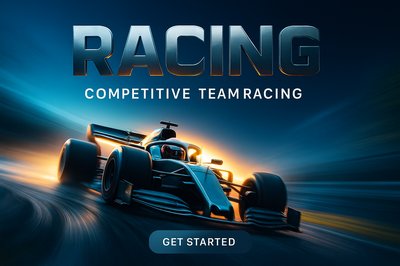 Dynamic Racing Car in Motion - Competitive Motorsports Scene