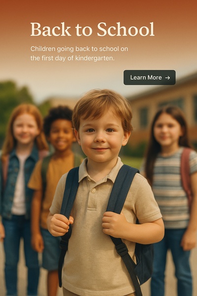 Back to School: Children Ready for Kindergarten Adventure