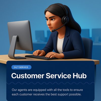 Dedicated Female Call Center Agent in Customer Service Hub