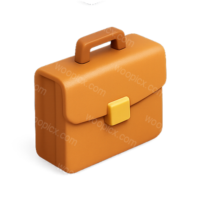 3D Illustration of an Orange Briefcase Icon