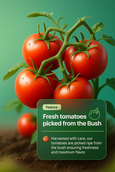 Fresh 3D Tomatoes with Integrated Features
