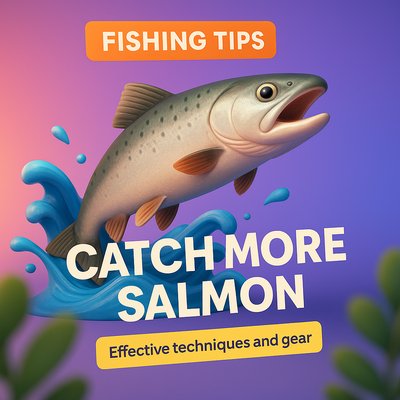 Illustrative Fishing Tips Graphic Featuring Salmon