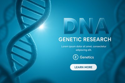 DNA Genetic Research Visual with Modern Design Elements
