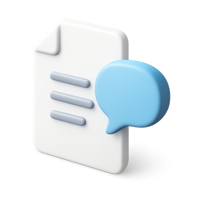 Stylish 3D Message Icon with Transparent Background