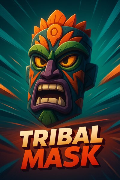 Vibrant Tribal Mask with Dynamic Design Elements