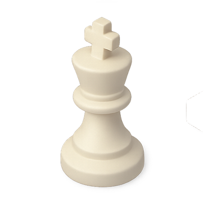 3D Render of a White Chess King Piece