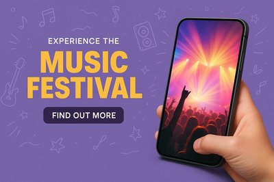 Vibrant Concert Crowd Scene for Music Festival Promotion