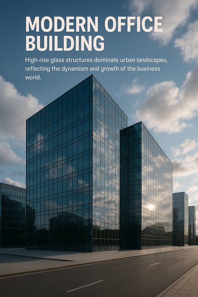 Contemporary Urban Office Building with Glass Facades