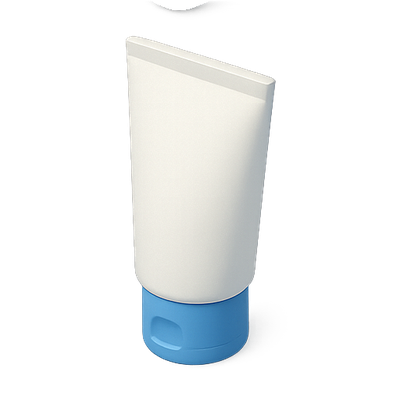 Minimalist Cosmetic Tube Mockup with Blue Cap