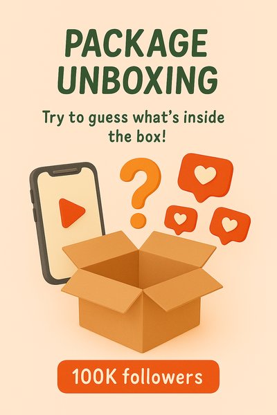Interactive Package Unboxing Graphic for Social Media Engagement