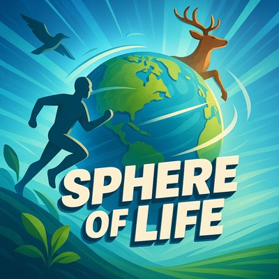 Dynamic Sphere of Life Illustration with Nature Elements