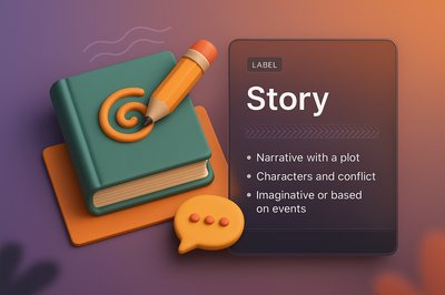 3D Web Page Design Featuring Story Concept Elements