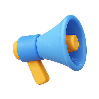 Colorful 3D Megaphone Icon Design