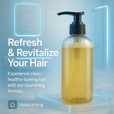 Hair Care Product Promotional Image with Modern Aesthetic