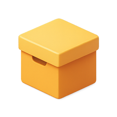 Minimalist Yellow Hexagonal Storage Box Icon
