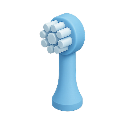 3D Model of a Blue Toothbrush Head with Multiple Bristles