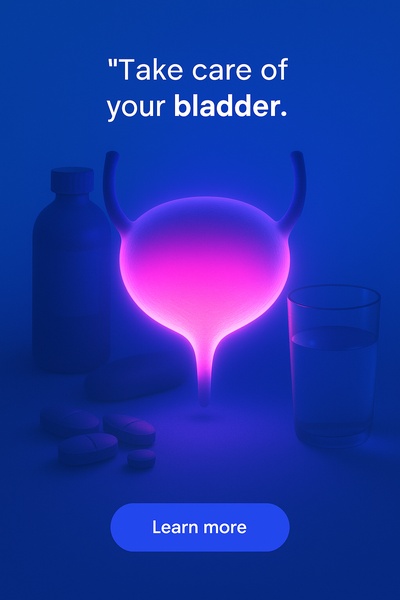 Vibrant Glowing Bladder Scene with Call to Action