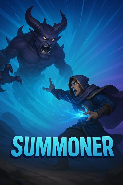 Dynamic Summoner Casting Powerful Spell in Vibrant Scene