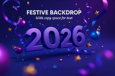 Dynamic 2026 Festive Background with Text Space