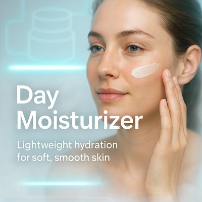 Skincare Promotional Image Featuring Day Moisturizer