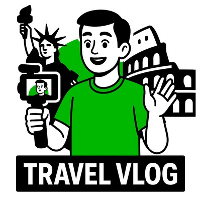 Travel Vlog Graphic Featuring Iconic Landmarks