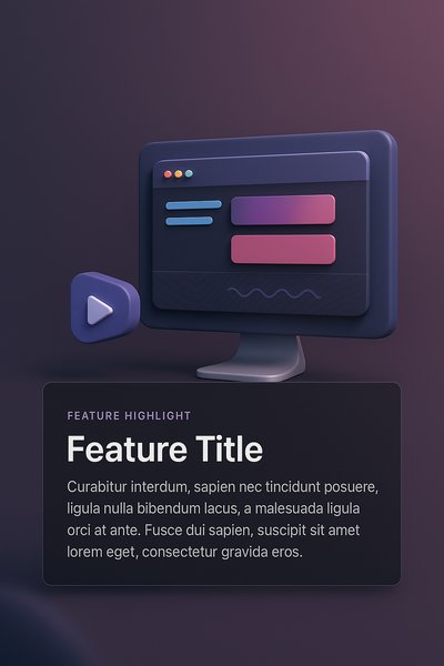3D Web Page Design with Feature Highlight