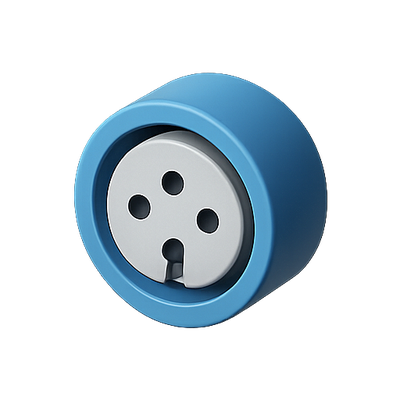 3D Render of a Blue Electrical Socket Component