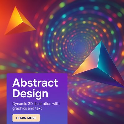 Dynamic 3D Abstract Design with Geometric Shapes