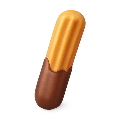 Realistic 3D Rendering of a Chocolate-Dipped Ice Cream Bar