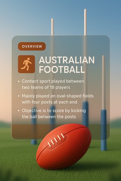 3D Illustration of Australian Football Overview