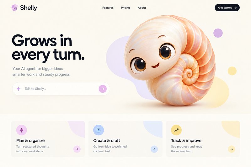 AI agent landing page design