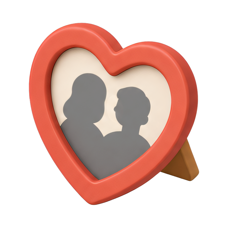 heart-shaped photo frame